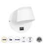 GLOBOSTAR® REGENCY 61374 Μοντέρνο Φωτιστικό Τοίχου - Απλίκα Ξενοδοχείου Reading Light με Φορτιστή USB 3A LED 8W 920lm 120° AC 220-240V IP20 Φυσικό Λευκό 4500K - Bridgelux SMD Chip & TÜV SÜD Driver - Λευκό Ματ - Μ12 x Π12 x Υ13cm - 3 Χρόνια Εγγύηση