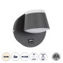 GLOBOSTAR® REGENCY 61375 Μοντέρνο Φωτιστικό Τοίχου - Απλίκα Ξενοδοχείου Reading Light με Φορτιστή USB 3A LED 8W 920lm 120° AC 220-240V IP20 Φυσικό Λευκό 4500K - Bridgelux SMD Chip & TÜV SÜD Driver - Γκρι Ανθρακί Ματ - Μ12 x Π12 x Υ13cm - 3 Χρόνια Εγγύ