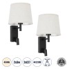 GLOBOSTAR® ROULETTE-R 61379 Μοντέρνο Φωτιστικό Τοίχου - Απλίκα Ξενοδοχείου Reading Light με Φορτιστή USB 3A & Ντουί 1 x E27 LED 3W 360lm 36° & 360° AC 220-240V IP20 Φυσικό Λευκό 4500K - Bridgelux COB Chip & TÜV SÜD Driver - Μαύρο & Μπεζ -