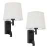 GLOBOSTAR® ROULETTE-R 61379 Μοντέρνο Φωτιστικό Τοίχου - Απλίκα Ξενοδοχείου Reading Light με Φορτιστή USB 3A & Ντουί 1 x E27 LED 3W 360lm 36° & 360° AC 220-240V IP20 Φυσικό Λευκό 4500K - Bridgelux COB Chip & TÜV SÜD Driver - Μαύρο & Μπεζ -
