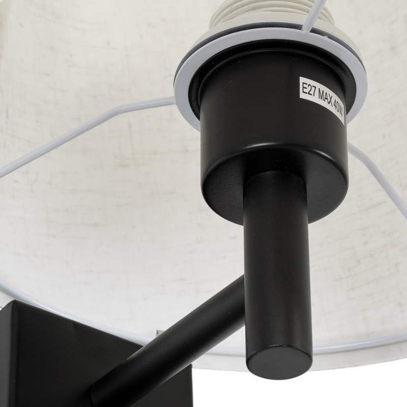 GLOBOSTAR® ROULETTE-R 61379 Μοντέρνο Φωτιστικό Τοίχου - Απλίκα Ξενοδοχείου Reading Light με Φορτιστή USB 3A & Ντουί 1 x E27 LED 3W 360lm 36° & 360° AC 220-240V IP20 Φυσικό Λευκό 4500K - Bridgelux COB Chip & TÜV SÜD Driver - Μαύρο & Μπεζ -