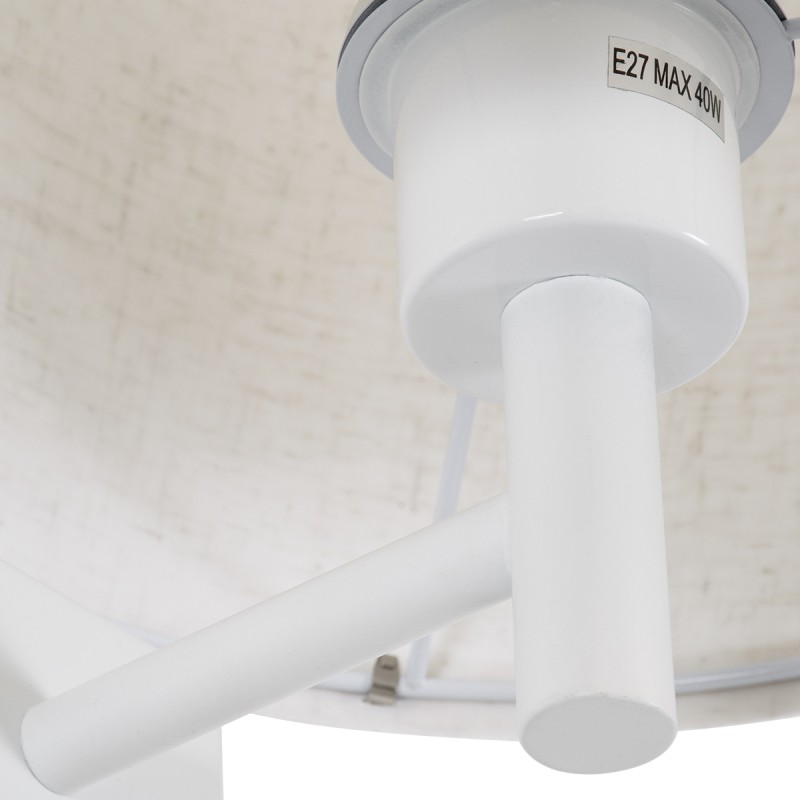 GloboStar® ROULETTE-R 61380 Μοντέρνο Φωτιστικό Τοίχου - Απλίκα Ξενοδοχείου Bed Side LED 3W 360lm & 1 x E27 36° & 360° AC 220-240V - Reading Up/Down Light - Φορτιστής USB 3A - Μ22 x Π23.5 x Υ37cm - Φυσικό Λευκό 4500K - Λευκό με Μπεζ Καπέλο - Σετ 2