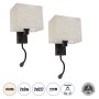 GLOBOSTAR® ROULETTE-S 61384 Μοντέρνο Φωτιστικό Τοίχου - Απλίκα Ξενοδοχείου Reading Light με Φορτιστή USB 3A & Ντουί 1 x E27 LED 3W 360lm 36° & 360° AC 220-240V IP20 Φυσικό Λευκό 4500K - Bridgelux COB Chip & TÜV SÜD Driver - Καφέ & Μπεζ - Μ