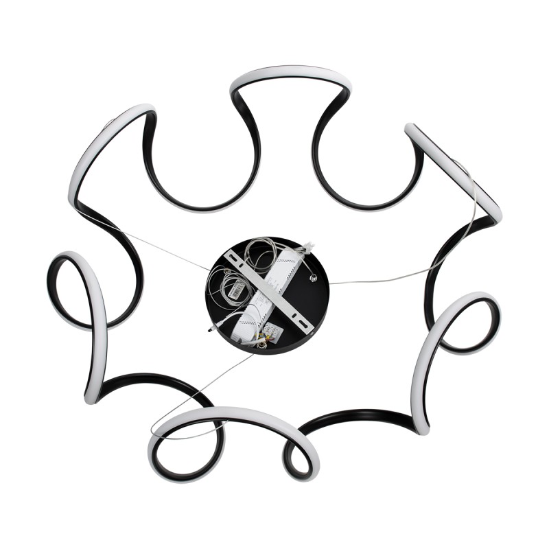 GloboStar® RA 61194 Κρεμαστό Φωτιστικό Δαχτυλίδι-Κύκλος LED CCT 67W 7370lm 120° AC 220-240V - Εναλλαγή Φωτισμού μέσω Τηλεχειριστηρίου All In One Ψυχρό 6000k+Φυσικό 4500k+Θερμό 2700k Dimmable Φ60cm - Μαύρο - 3 Years Warranty