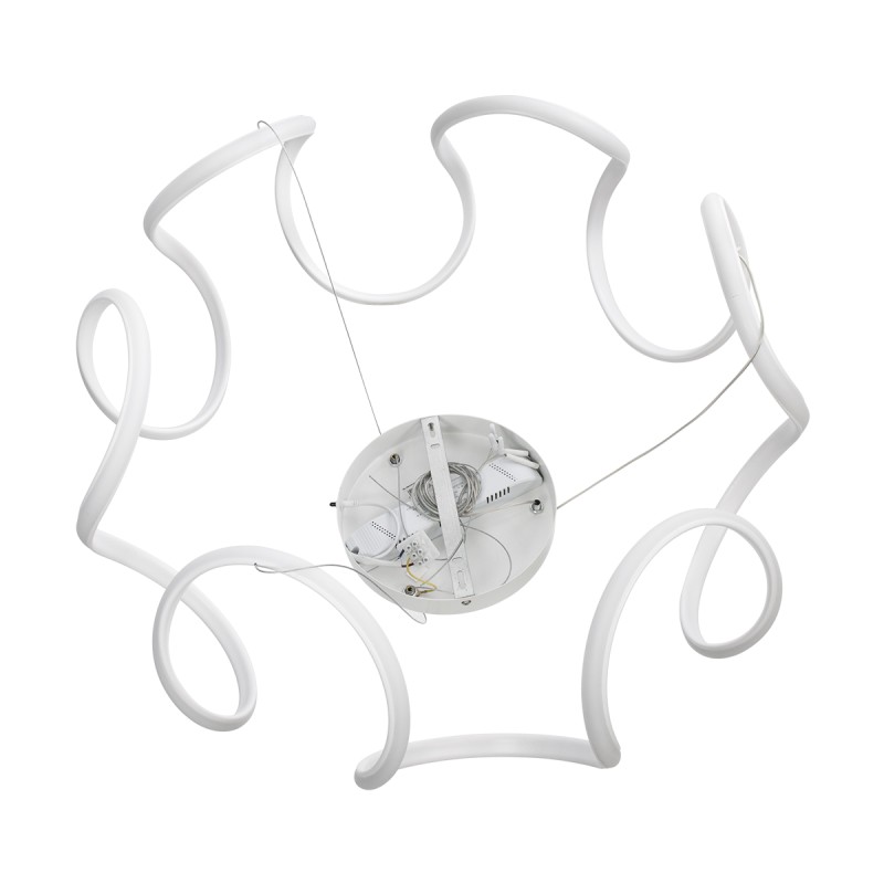 GloboStar® RA 61195 Κρεμαστό Φωτιστικό Δαχτυλίδι-Κύκλος LED CCT 67W 7370lm 120° AC 220-240V - Εναλλαγή Φωτισμού μέσω Τηλεχειριστηρίου All In One Ψυχρό 6000k+Φυσικό 4500k+Θερμό 2700k Dimmable Φ60cm - Λευκό - 3 Years Warranty