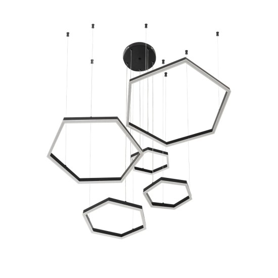 kelvo® LEXAGON 61397 Μοντέρνο Κρεμαστό Φωτιστικό Οροφής LED 120W 12000lm 200° AC 220-240V IP20 Ρυθμιζόμενο Λευκό CCT με Χειριστήριο από 2700K έως 6000K Dimmable - Lumileds SMD Chip - Μαύρο - Μ110 x Π90 x Υ110cm - 3 Χρόνια Εγγύηση kelvo® LEXAGON 61397 Μοντέρνο Κρεμαστό Φωτιστικό Οροφής LED 120W 12000lm 200° AC 220-240V IP20 Ρυθμιζόμενο Λευκό CCT με Χειριστήριο από 2700K έως 6000K Dimmable - Lumileds SMD Chip - Μαύρο - Μ110 x Π90 x Υ110cm - 3 Χρόνια Εγγύηση