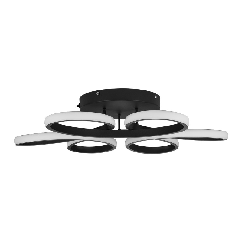 GLOBOSTAR® MARGARET 61400 Μοντέρνο Κρεμαστό Φωτιστικό Οροφής LED 54W 6210lm 360° AC 220-240V IP20 Ρυθμιζόμενο Λευκό CCT με Χειριστήριο από 2700K έως 6000K Dimmable - Lumileds SMD Chip - Μαύρο Ματ - Μ57 x Π57 x Υ12cm - 3 Χρόνια Εγγύηση