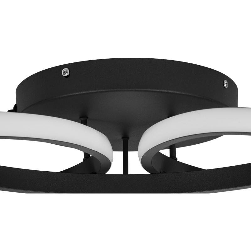 GLOBOSTAR® MARGARET 61400 Μοντέρνο Κρεμαστό Φωτιστικό Οροφής LED 54W 6210lm 360° AC 220-240V IP20 Ρυθμιζόμενο Λευκό CCT με Χειριστήριο από 2700K έως 6000K Dimmable - Lumileds SMD Chip - Μαύρο Ματ - Μ57 x Π57 x Υ12cm - 3 Χρόνια Εγγύηση