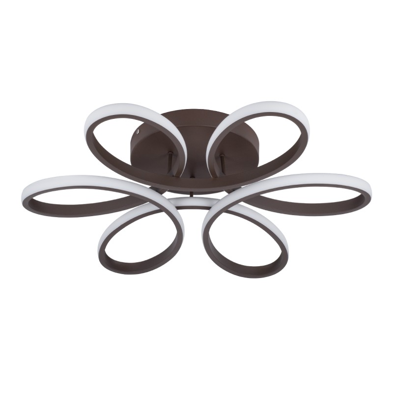 GLOBOSTAR® MARGARET 61402 Μοντέρνο Κρεμαστό Φωτιστικό Οροφής LED 54W 6210lm 360° AC 220-240V IP20 Ρυθμιζόμενο Λευκό CCT με Χειριστήριο από 2700K έως 6000K Dimmable - Lumileds SMD Chip - Καφέ Ματ - Μ57 x Π57 x Υ12cm - 3 Χρόνια Εγγύηση