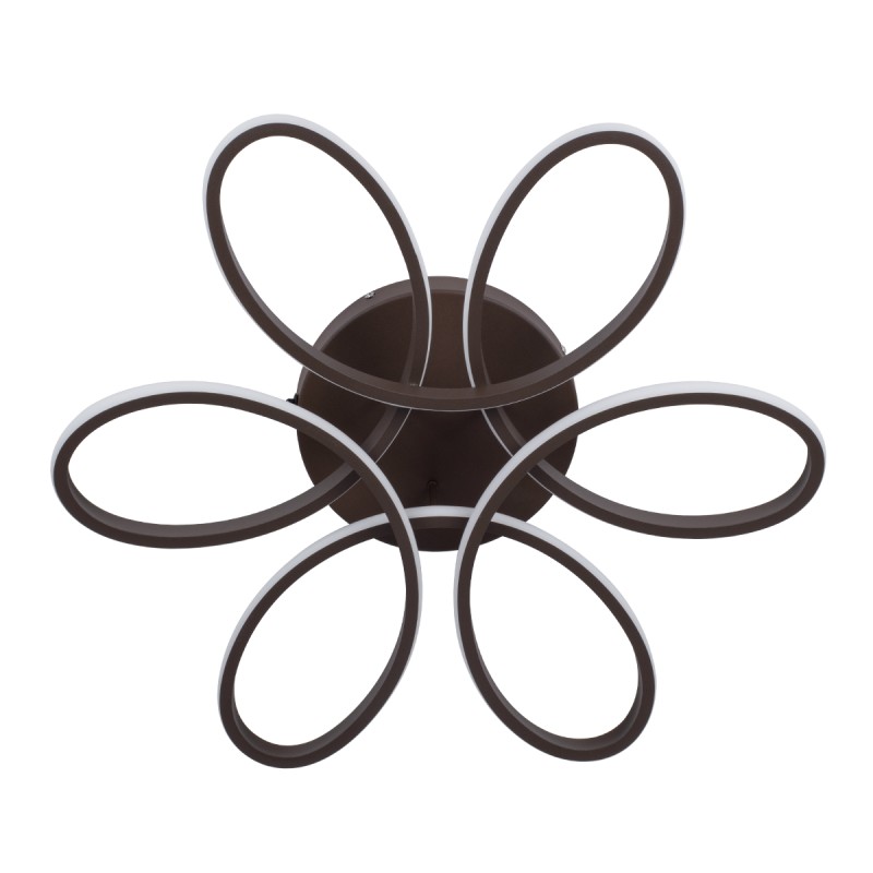 GLOBOSTAR® MARGARET 61402 Μοντέρνο Κρεμαστό Φωτιστικό Οροφής LED 54W 6210lm 360° AC 220-240V IP20 Ρυθμιζόμενο Λευκό CCT με Χειριστήριο από 2700K έως 6000K Dimmable - Lumileds SMD Chip - Καφέ Ματ - Μ57 x Π57 x Υ12cm - 3 Χρόνια Εγγύηση