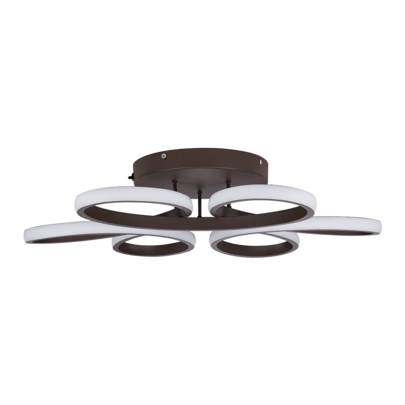 GLOBOSTAR® MARGARET 61402 Μοντέρνο Κρεμαστό Φωτιστικό Οροφής LED 54W 6210lm 360° AC 220-240V IP20 Ρυθμιζόμενο Λευκό CCT με Χειριστήριο από 2700K έως 6000K Dimmable - Lumileds SMD Chip - Καφέ Ματ - Μ57 x Π57 x Υ12cm - 3 Χρόνια Εγγύηση