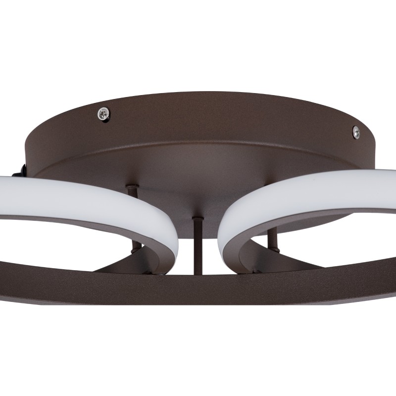 GLOBOSTAR® MARGARET 61402 Μοντέρνο Κρεμαστό Φωτιστικό Οροφής LED 54W 6210lm 360° AC 220-240V IP20 Ρυθμιζόμενο Λευκό CCT με Χειριστήριο από 2700K έως 6000K Dimmable - Lumileds SMD Chip - Καφέ Ματ - Μ57 x Π57 x Υ12cm - 3 Χρόνια Εγγύηση