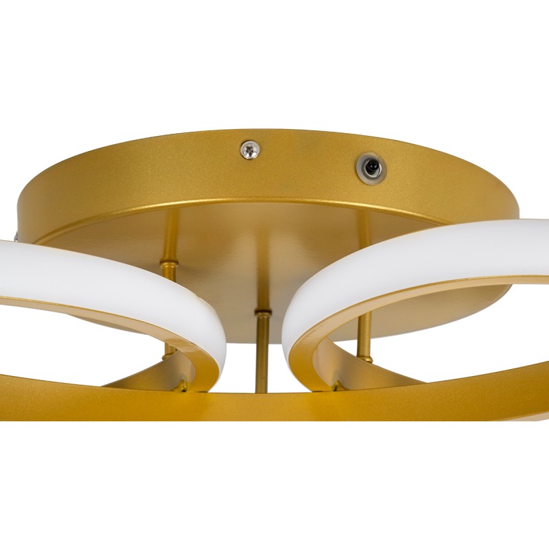 GLOBOSTAR® MARGARET 61403 Μοντέρνο Φωτιστικό Οροφής LED 54W 6210lm 360° AC 220-240V IP20 Ρυθμιζόμενο Λευκό CCT με Χειριστήριο από 2700K έως 6000K Dimmable - Lumileds SMD Chip - Χρυσό Βούρτσας - Μ57 x Π57 x Υ12cm - 3 Χρόνια Εγγύηση