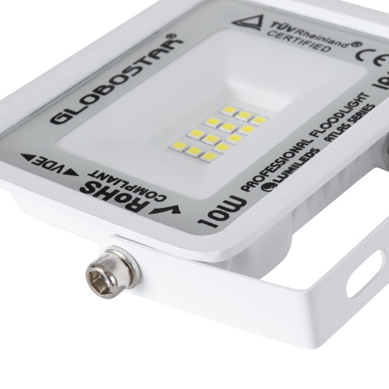 GloboStar® ATLAS 61404 Επαγγελματικός Προβολέας LED 10W 1250lm 120° AC 220-240V - Αδιάβροχος IP67 - Μ10 x Π2 x Υ8cm - Λευκό - Ψυχρό Λευκό 6000K - LUMILEDS Chips - TÜV Rheinland Certified - 5 Years Warranty GloboStar® ATLAS 61404 Επαγγελματικός Προβολέας LED 10W 1250lm 120° AC 220-240V - Αδιάβροχος IP67 - Μ10 x Π2 x Υ8cm - Λευκό - Ψυχρό Λευκό 6000K - LUMILEDS Chips - TÜV Rheinland Certified - 5 Years Warranty