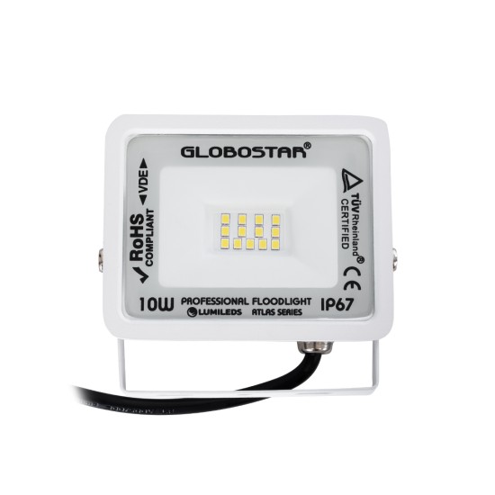 GloboStar® ATLAS 61405 Επαγγελματικός Προβολέας LED 10W 1200lm 120° AC 220-240V - Αδιάβροχος IP67 - Μ10 x Π2 x Υ8cm - Λευκό - Φυσικό Λευκό 4500K - LUMILEDS Chips - TÜV Rheinland Certified - 5 Years Warranty GloboStar® ATLAS 61405 Επαγγελματικός Προβολέας LED 10W 1200lm 120° AC 220-240V - Αδιάβροχος IP67 - Μ10 x Π2 x Υ8cm - Λευκό - Φυσικό Λευκό 4500K - LUMILEDS Chips - TÜV Rheinland Certified - 5 Years Warranty