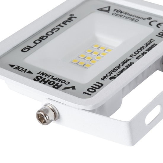 GloboStar® ATLAS 61405 Επαγγελματικός Προβολέας LED 10W 1200lm 120° AC 220-240V - Αδιάβροχος IP67 - Μ10 x Π2 x Υ8cm - Λευκό - Φυσικό Λευκό 4500K - LUMILEDS Chips - TÜV Rheinland Certified - 5 Years Warranty GloboStar® ATLAS 61405 Επαγγελματικός Προβολέας LED 10W 1200lm 120° AC 220-240V - Αδιάβροχος IP67 - Μ10 x Π2 x Υ8cm - Λευκό - Φυσικό Λευκό 4500K - LUMILEDS Chips - TÜV Rheinland Certified - 5 Years Warranty