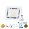 GloboStar® ATLAS 61409 Επαγγελματικός Προβολέας LED 20W 2300lm 120° AC 220-240V - Αδιάβροχος IP67 - Μ12 x Π2.5 x Υ9.5cm - Λευκό - Θερμό Λευκό 2700K - LUMILEDS Chips - TÜV Rheinland Certified - 5 Years Warranty