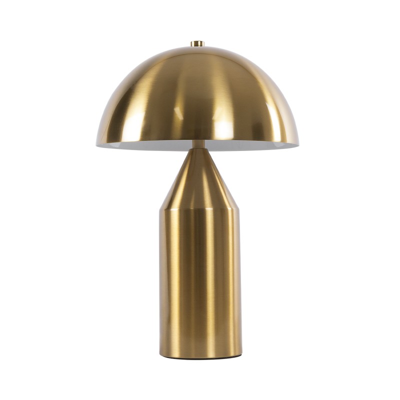 GloboStar® URANUS-S 61451 Μοντέρνο Επιτραπέζιο Φωτιστικό Πορτατίφ Δίφωτο 2 x E27 AC220-240V IP20 - Φ25 x Υ39cm - Χρυσό Πλατίνα Μεταλλικό Καμπάνα με Διακόπτη On/Off - 5 Χρόνια Εγγύηση