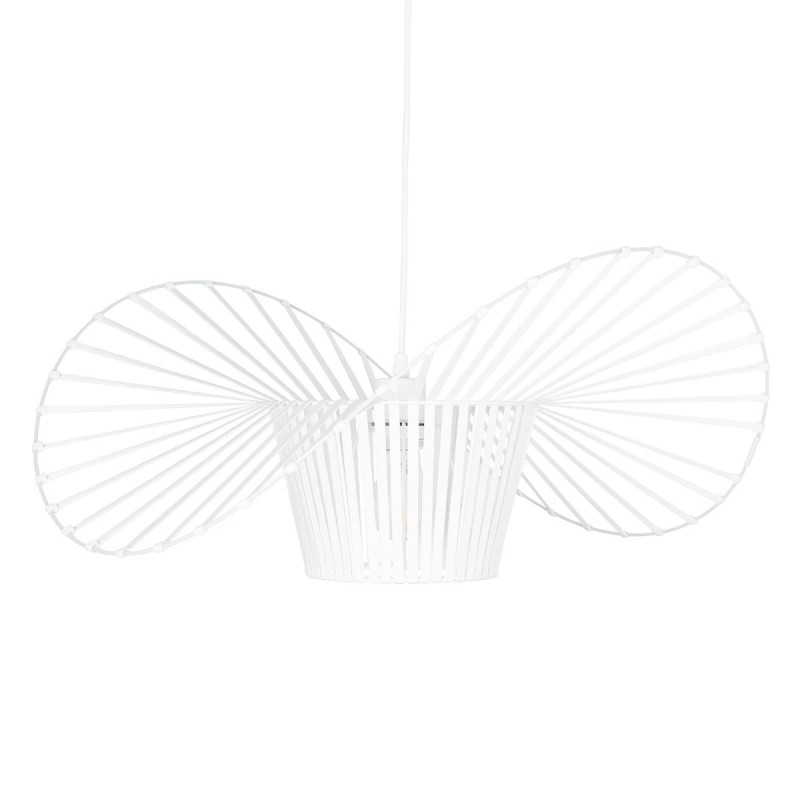 GloboStar® LUMINOVA 61465 Μοντέρνο Κρεμαστό Φωτιστικό Πλέγμα Μονόφωτο 1 x E27 IP20 Λευκό Σχοινί με Λευκό Σύρμα - Μ65 x Π65 x Υ25cm