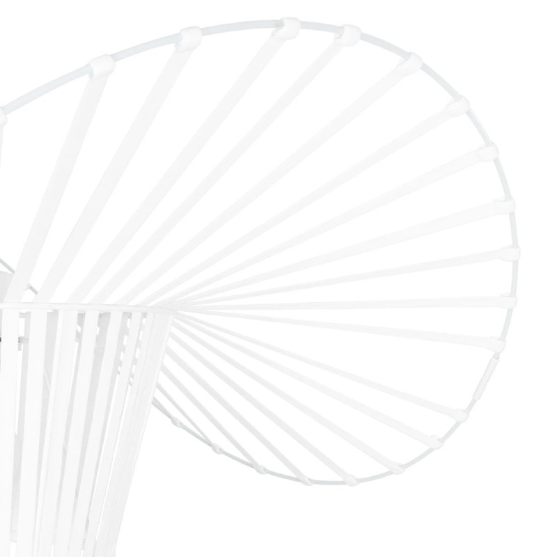 GloboStar® LUMINOVA 61465 Μοντέρνο Κρεμαστό Φωτιστικό Πλέγμα Μονόφωτο 1 x E27 IP20 Λευκό Σχοινί με Λευκό Σύρμα - Μ65 x Π65 x Υ25cm