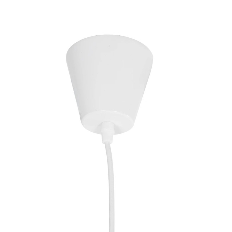 GloboStar® LUMINOVA 61465 Μοντέρνο Κρεμαστό Φωτιστικό Πλέγμα Μονόφωτο 1 x E27 IP20 Λευκό Σχοινί με Λευκό Σύρμα - Μ65 x Π65 x Υ25cm