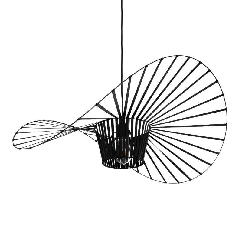 GloboStar® LUMINOVA 61466 Μοντέρνο Κρεμαστό Φωτιστικό Πλέγμα Μονόφωτο 1 x E27 IP20 Μαύρο Σχοινί με Μαύρο Σύρμα - Μ80 x Π80 x Υ30cm