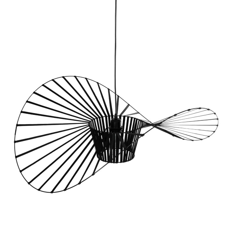 GloboStar® LUMINOVA 61466 Μοντέρνο Κρεμαστό Φωτιστικό Πλέγμα Μονόφωτο 1 x E27 IP20 Μαύρο Σχοινί με Μαύρο Σύρμα - Μ80 x Π80 x Υ30cm