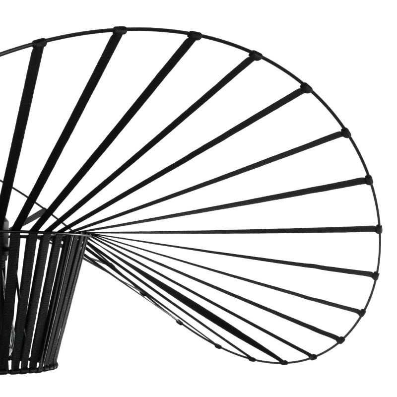 GloboStar® LUMINOVA 61466 Μοντέρνο Κρεμαστό Φωτιστικό Πλέγμα Μονόφωτο 1 x E27 IP20 Μαύρο Σχοινί με Μαύρο Σύρμα - Μ80 x Π80 x Υ30cm