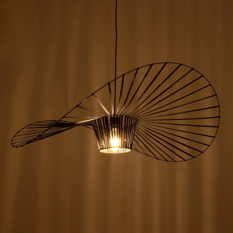 GloboStar® LUMINOVA 61467 Μοντέρνο Κρεμαστό Φωτιστικό Πλέγμα Μονόφωτο 1 x E27 IP20 Μαύρο Σχοινί με Μαύρο Σύρμα - Μ100 x Π100 x Υ30cm