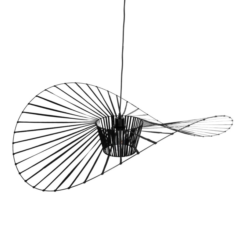 GloboStar® LUMINOVA 61467 Μοντέρνο Κρεμαστό Φωτιστικό Πλέγμα Μονόφωτο 1 x E27 IP20 Μαύρο Σχοινί με Μαύρο Σύρμα - Μ100 x Π100 x Υ30cm