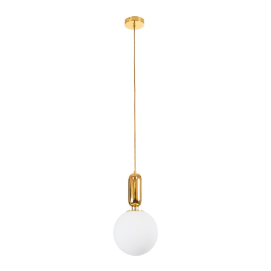 GloboStar® ESTETICO 61492 Μοντέρνο Κρεμαστό Φωτιστικό Μπάλα Μονόφωτο 1 x E27 IP20 Λευκό Γυαλί με Χρυσό Μέταλλο - Μ20 x Π20 x Υ38cm GloboStar® ESTETICO 61492 Μοντέρνο Κρεμαστό Φωτιστικό Μπάλα Μονόφωτο 1 x E27 IP20 Λευκό Γυαλί με Χρυσό Μέταλλο - Μ20 x Π20 x Υ38cm
