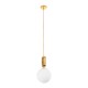 GloboStar® ESTETICO 61492 Μοντέρνο Κρεμαστό Φωτιστικό Μπάλα Μονόφωτο 1 x E27 IP20 Λευκό Γυαλί με Χρυσό Μέταλλο - Μ20 x Π20 x Υ38cm GloboStar® ESTETICO 61492 Μοντέρνο Κρεμαστό Φωτιστικό Μπάλα Μονόφωτο 1 x E27 IP20 Λευκό Γυαλί με Χρυσό Μέταλλο - Μ20 x Π20 x Υ38cm