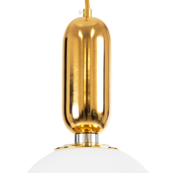 GloboStar® ESTETICO 61492 Μοντέρνο Κρεμαστό Φωτιστικό Μπάλα Μονόφωτο 1 x E27 IP20 Λευκό Γυαλί με Χρυσό Μέταλλο - Μ20 x Π20 x Υ38cm GloboStar® ESTETICO 61492 Μοντέρνο Κρεμαστό Φωτιστικό Μπάλα Μονόφωτο 1 x E27 IP20 Λευκό Γυαλί με Χρυσό Μέταλλο - Μ20 x Π20 x Υ38cm