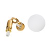 GloboStar® ESTETICO 61492 Μοντέρνο Κρεμαστό Φωτιστικό Μπάλα Μονόφωτο 1 x E27 IP20 Λευκό Γυαλί με Χρυσό Μέταλλο - Μ20 x Π20 x Υ38cm