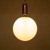 GloboStar® ESTETICO 61493 Μοντέρνο Κρεμαστό Φωτιστικό Μπάλα Μονόφωτο 1 x E27 IP20 Λευκό Γυαλί με Χρυσό Μέταλλο - Μ30 x Π30 x Υ48cm