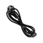 GLOBOSTAR® PLUGA 61498 Καλώδιο Τροφοδοσίας C13 με Πλάγια Πρίζα Schuko 250V 10A max 1.5m - 3*0.75mm2 - Μαύρο - Μ150 x Π3.6 x Υ3.6cm
