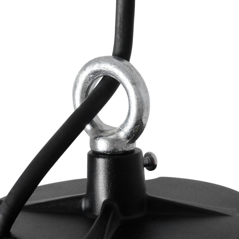 GLOBOSTAR® INDUSTRY 61500 Βιομηχανικό Φωτιστικό Καμπάνα High Bay UFO LED 100W 15000lm SDCM<5 90° AC 85-265V Αδιάβροχο IP65 IK08 Μαύρο Χυτό Αλουμίνιο - Φυσικό Λευκό 5000K - 175 x Sanan Opto SMD Chip & TÜV SÜD Driver - Μ26.5 x Π26.5 x Υ15cm - 5 Χρόνι