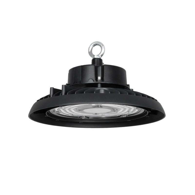 GLOBOSTAR® INDUSTRY 61500 Βιομηχανικό Φωτιστικό Καμπάνα High Bay UFO LED 100W 15000lm SDCM<5 90° AC 85-265V Αδιάβροχο IP65 IK08 Μαύρο Χυτό Αλουμίνιο - Φυσικό Λευκό 5000K - 175 x Sanan Opto SMD Chip & TÜV SÜD Driver - Μ26.5 x Π26.5 x Υ15cm - 5 Χρόνι