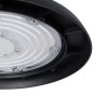 GLOBOSTAR® INDUSTRY 61500 Βιομηχανικό Φωτιστικό Καμπάνα High Bay UFO LED 100W 15000lm SDCM<5 90° AC 85-265V Αδιάβροχο IP65 IK08 Μαύρο Χυτό Αλουμίνιο - Φυσικό Λευκό 5000K - 175 x Sanan Opto SMD Chip & TÜV SÜD Driver - Μ26.5 x Π26.5 x Υ15cm - 5 Χρόνι