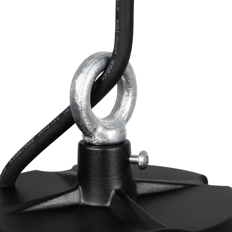 GLOBOSTAR® INDUSTRY 61502 Βιομηχανικό Φωτιστικό Καμπάνα High Bay UFO LED 200W 30000lm SDCM<5 90° AC 85-265V Αδιάβροχο IP65 IK08 Μαύρο Χυτό Αλουμίνιο - Φυσικό Λευκό 5000K - 338 x Sanan Opto SMD Chip & TÜV SÜD Driver - Μ30 x Π30 x Υ16cm - 5 Χρόνια Εγ