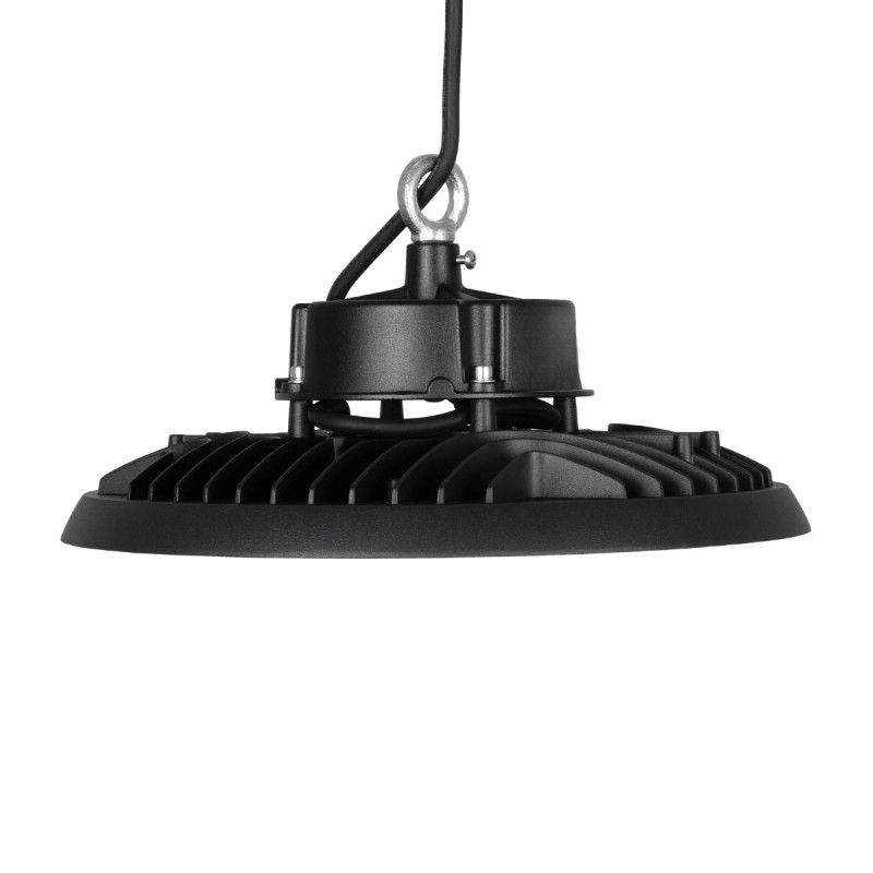 GLOBOSTAR® INDUSTRY 61502 Βιομηχανικό Φωτιστικό Καμπάνα High Bay UFO LED 200W 30000lm SDCM<5 90° AC 85-265V Αδιάβροχο IP65 IK08 Μαύρο Χυτό Αλουμίνιο - Φυσικό Λευκό 5000K - 338 x Sanan Opto SMD Chip & TÜV SÜD Driver - Μ30 x Π30 x Υ16cm - 5 Χρόνια Εγ