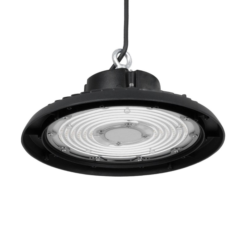 GLOBOSTAR® INDUSTRY 61502 Βιομηχανικό Φωτιστικό Καμπάνα High Bay UFO LED 200W 30000lm SDCM<5 90° AC 85-265V Αδιάβροχο IP65 IK08 Μαύρο Χυτό Αλουμίνιο - Φυσικό Λευκό 5000K - 338 x Sanan Opto SMD Chip & TÜV SÜD Driver - Μ30 x Π30 x Υ16cm - 5 Χρόνια Εγ
