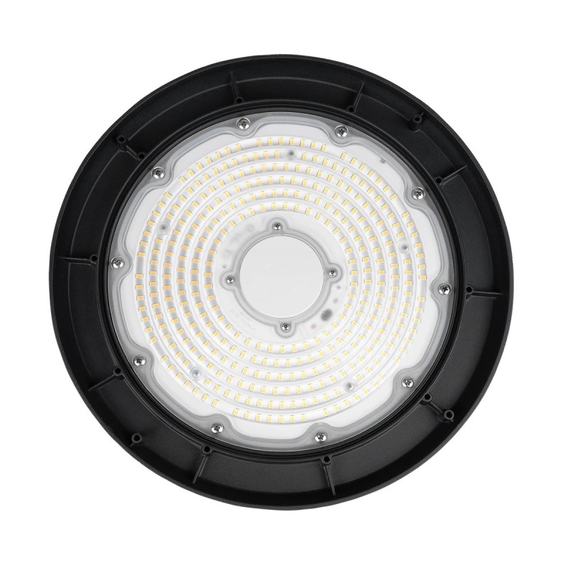 GLOBOSTAR® INDUSTRY 61502 Βιομηχανικό Φωτιστικό Καμπάνα High Bay UFO LED 200W 30000lm SDCM<5 90° AC 85-265V Αδιάβροχο IP65 IK08 Μαύρο Χυτό Αλουμίνιο - Φυσικό Λευκό 5000K - 338 x Sanan Opto SMD Chip & TÜV SÜD Driver - Μ30 x Π30 x Υ16cm - 5 Χρόνια Εγ