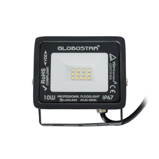 GloboStar® ATLAS 61515 Επαγγελματικός Προβολέας LED 10W 1250lm 120° AC 220-240V - Αδιάβροχος IP67 - Μ10 x Π2 x Υ8cm - Μαύρο - Ψυχρό Λευκό 6000K - LUMILEDS Chips - TÜV Rheinland Certified - 5 Χρόνια Εγγύηση GloboStar® ATLAS 61515 Επαγγελματικός Προβολέας LED 10W 1250lm 120° AC 220-240V - Αδιάβροχος IP67 - Μ10 x Π2 x Υ8cm - Μαύρο - Ψυχρό Λευκό 6000K - LUMILEDS Chips - TÜV Rheinland Certified - 5 Χρόνια Εγγύηση