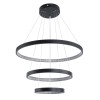 GloboStar® DIAMOND TRIO 61523-DECO Κρεμαστό Φωτιστικό Δαχτυλίδι-Κύκλος LED CCT 100W 11200lm 360° AC 220-240V - Εναλλαγή Φωτισμού μέσω Τηλεχειριστηρίου All In One Ψυχρό 6000k+Φυσικό 4500k+Θερμό 2700k Dimmable Φ25+40+60cm - Μαυρο - 3 Χρόνια Εγγύηση