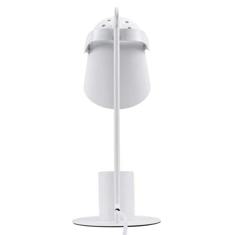GloboStar® PENCASE 61564 Μοντέρνο Επιτραπέζιο Φωτιστικό Γραφείου - Πορτατίφ - Μονόφωτο 1 x E27 Λευκό Μεταλλικό Καμπάνα με Διακόπτη On/Off - Μολυβοθήκη & Βάση Τηλεφώνου - L12 x W15 x H38cm