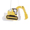 GloboStar® EXCAVATOR 61579 Παιδικό Κρεμαστό Φωτιστικό Φιγούρα Μονόφωτο 1 x E27 IP20 Κίτρινο & Μαύρο Πλαστικό - Μ45 x Π15.5 x Υ27cm