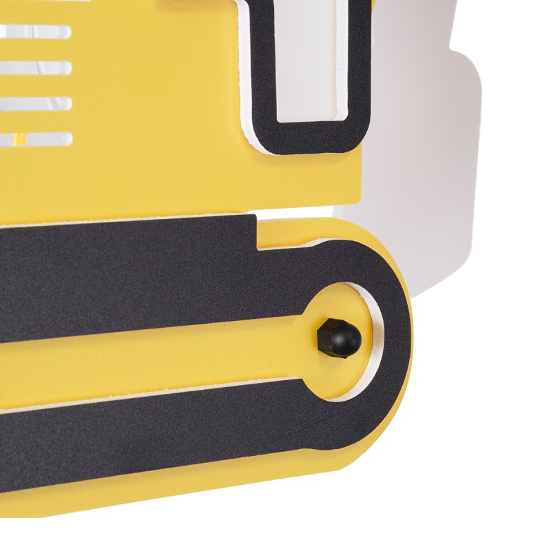 GloboStar® EXCAVATOR 61579 Παιδικό Κρεμαστό Φωτιστικό Φιγούρα Μονόφωτο 1 x E27 IP20 Κίτρινο & Μαύρο Πλαστικό - Μ45 x Π15.5 x Υ27cm