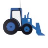 GloboStar® TRACTOR 61580 Παιδικό Κρεμαστό Φωτιστικό Φιγούρα Μονόφωτο 1 x E27 IP20 Μπλε, Μαύρο & Λευκό Πλαστικό - Μ40 x Π15.5 x Υ26.5cm