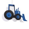 GloboStar® TRACTOR 61580 Παιδικό Κρεμαστό Φωτιστικό Φιγούρα Μονόφωτο 1 x E27 IP20 Μπλε, Μαύρο & Λευκό Πλαστικό - Μ40 x Π15.5 x Υ26.5cm